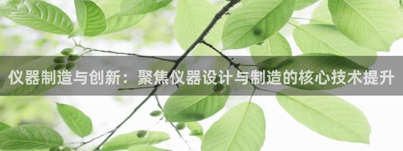 云顶国际服过年有没有福星：仪器制造与创新：聚焦仪器设计与制造